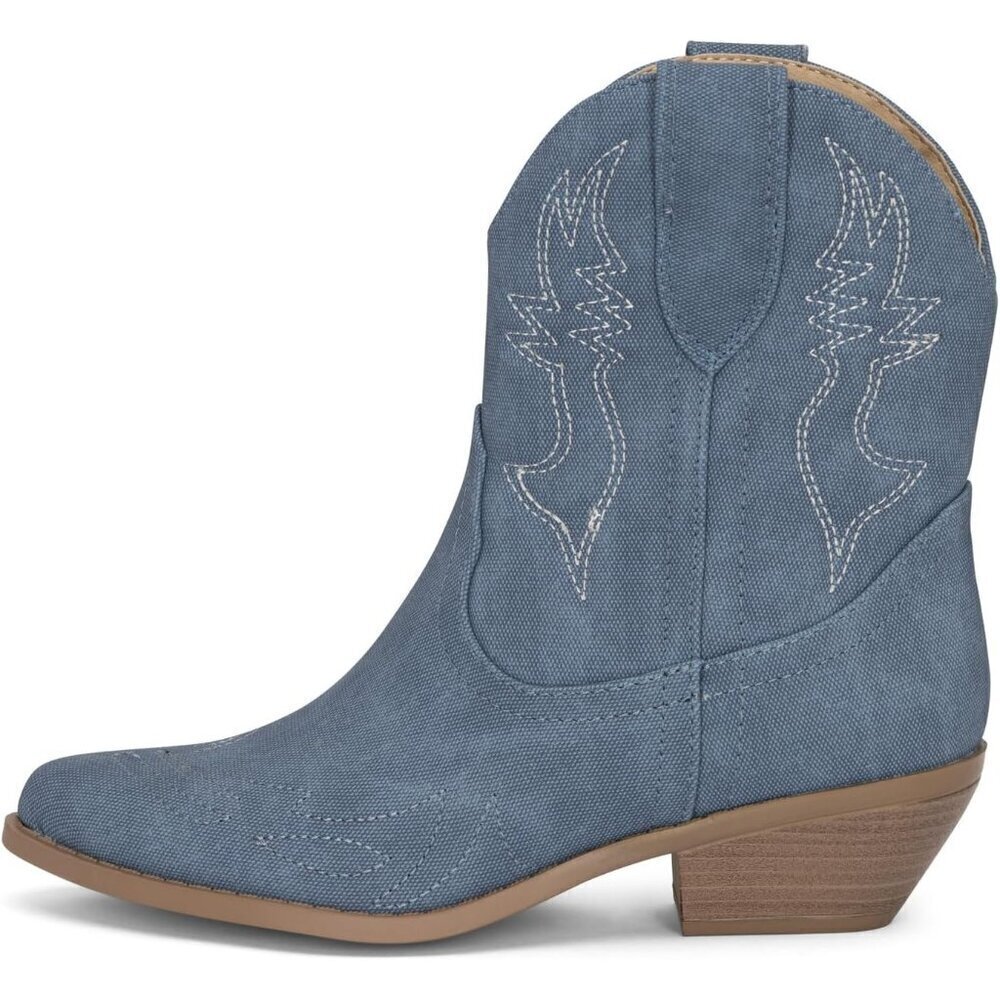 ✨ Chariot & Co Cowgirl Boots Women Blue 1 Susan Western Ankle Pointed Toe Boots